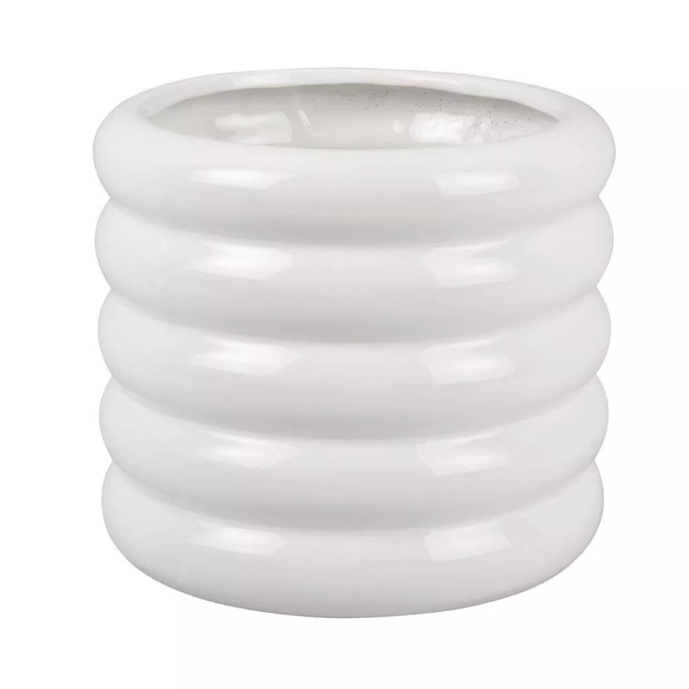 Present Time Plant Pot Bobbly Glazed Large Ceramic